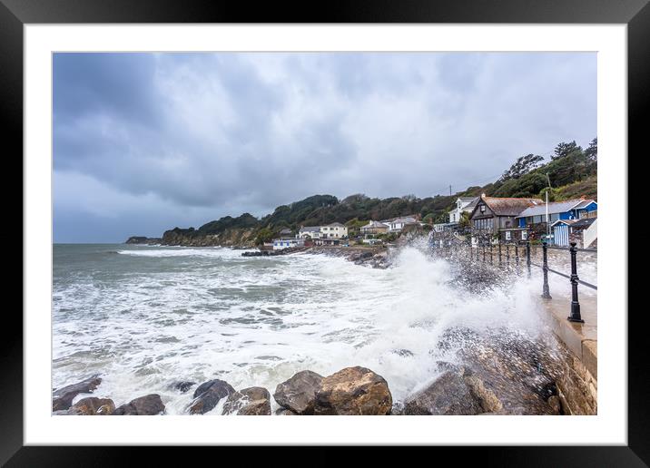 Steephill Cove Storm Framed Mounted Print by Wight Landscapes