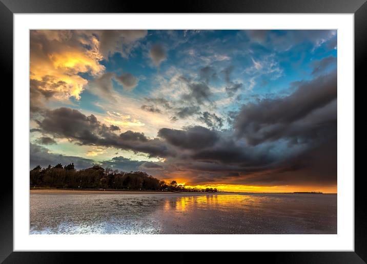 Sunset On Ryde Beach Framed Mounted Print by Wight Landscapes