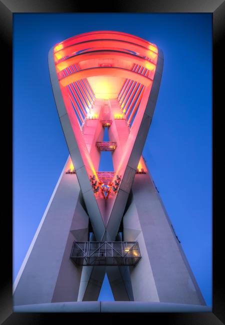Spinnaker Tower In Red Framed Print by Wight Landscapes