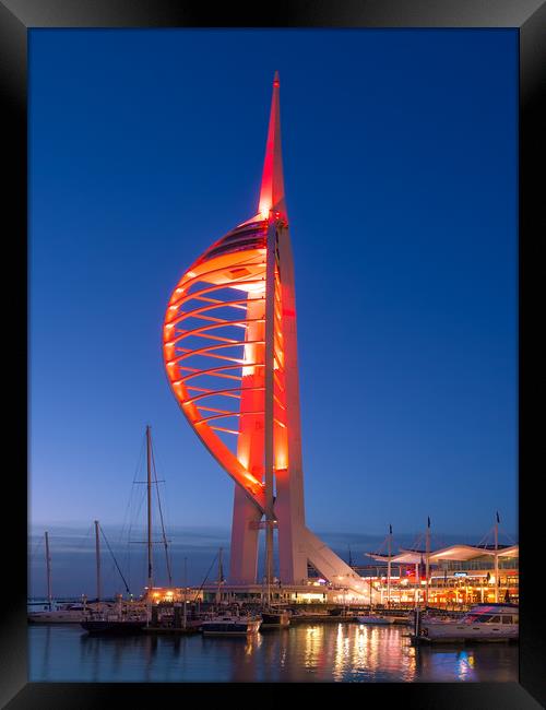 Spinnaker Tower Dressed In Chilli Red Framed Print by Wight Landscapes