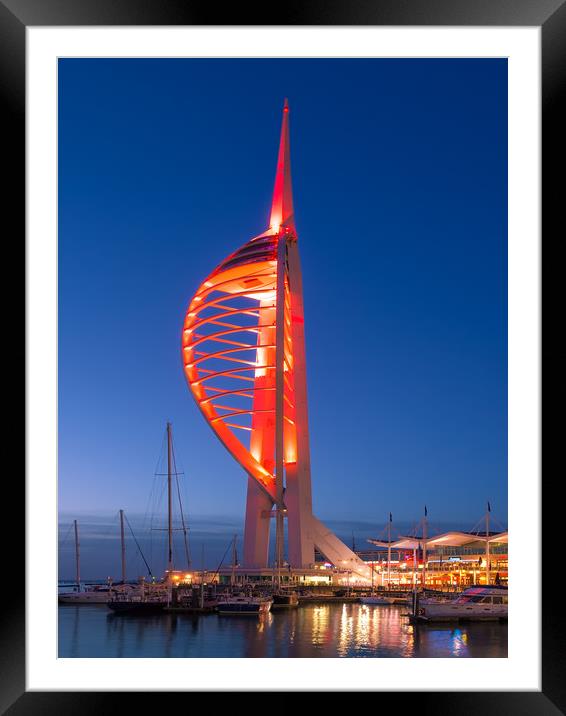 Spinnaker Tower Dressed In Chilli Red Framed Mounted Print by Wight Landscapes