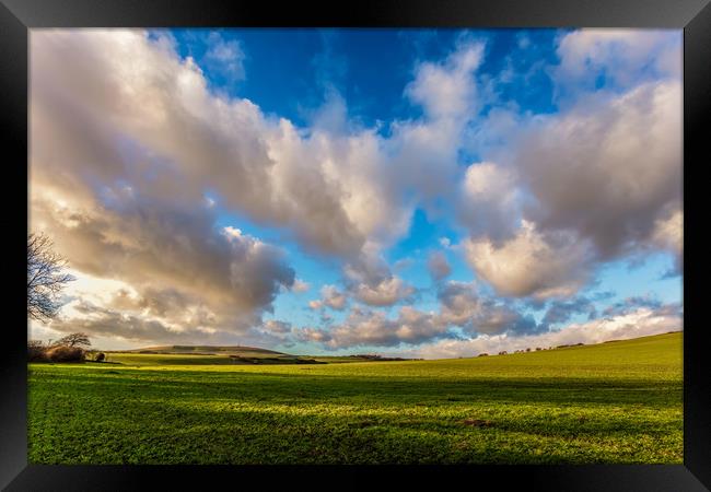 Niton Down Cloudscape Framed Print by Wight Landscapes