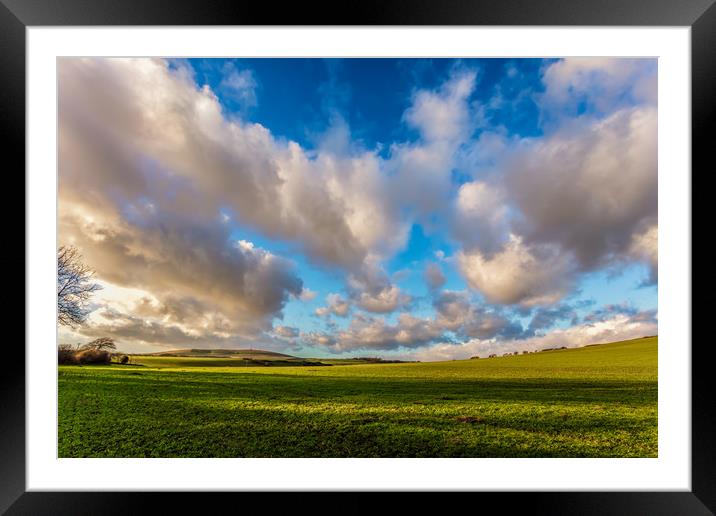 Niton Down Cloudscape Framed Mounted Print by Wight Landscapes