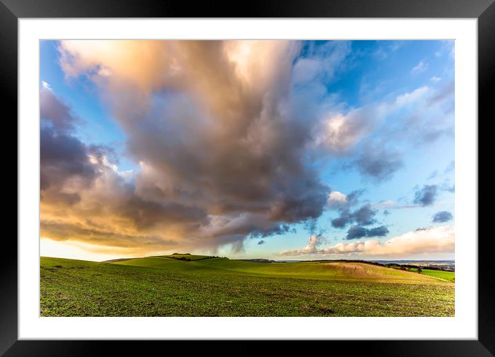 Niton Down Rain Cloud Framed Mounted Print by Wight Landscapes