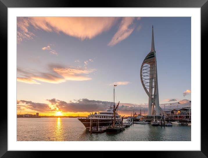 Gunwharf Quays Sunset #3 Framed Mounted Print by Wight Landscapes