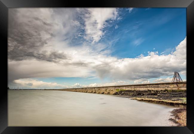 Cowes Breakwater Isle Of Wight Framed Print by Wight Landscapes