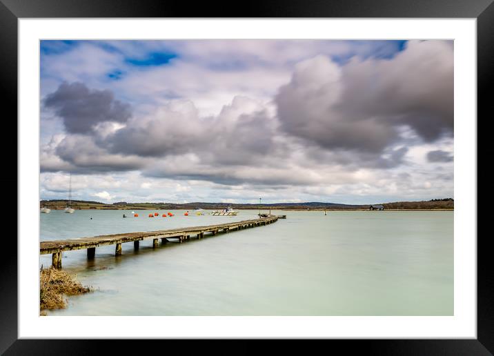 Wooden Jetty Newtown Isle Of Wight Framed Mounted Print by Wight Landscapes