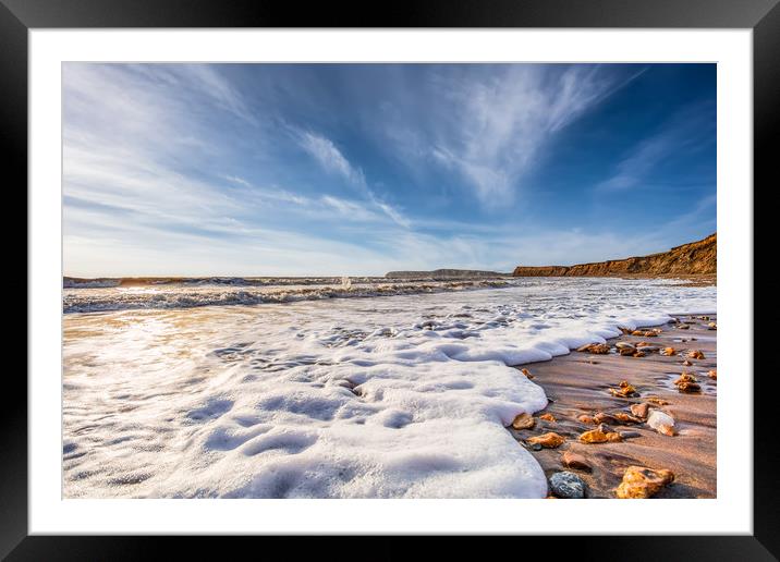 Brook Beach Surf Framed Mounted Print by Wight Landscapes