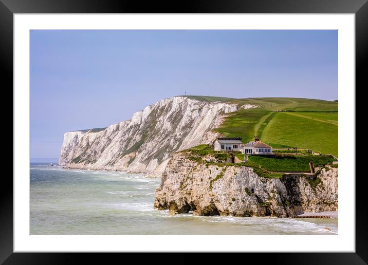 Fort Redoubt and Tennyson Down Framed Mounted Print by Wight Landscapes