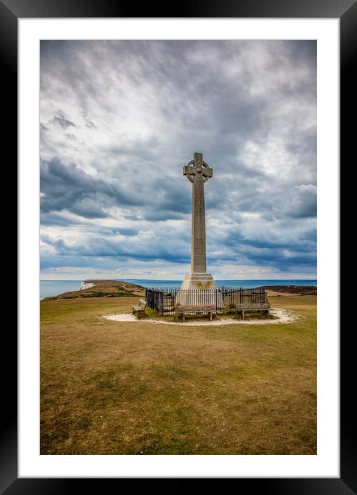 Tennyson Down Monument Framed Mounted Print by Wight Landscapes