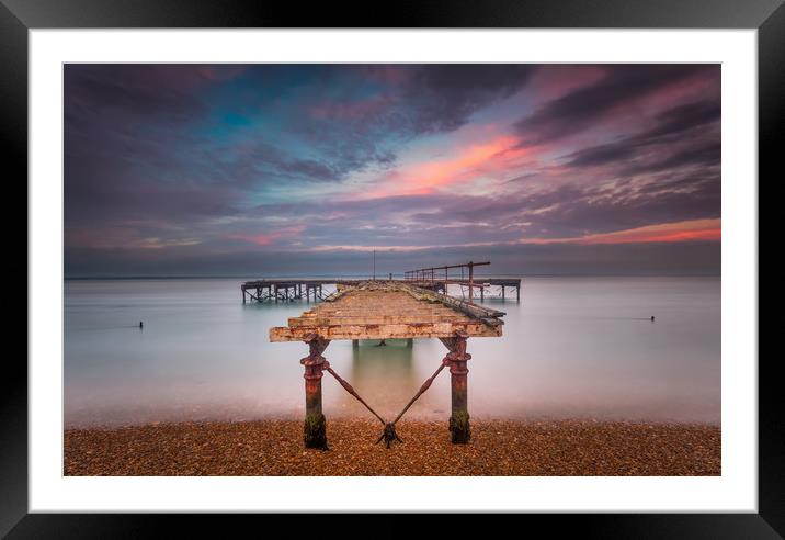Fort Victoria Pier sunset Framed Mounted Print by Wight Landscapes