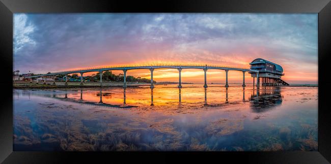 Bembridge Lifeboat Station Sunset Panorama Framed Print by Wight Landscapes