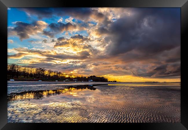 Sunset On Ryde Beach Framed Print by Wight Landscapes