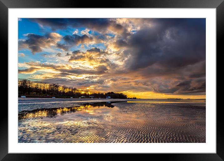 Sunset On Ryde Beach Framed Mounted Print by Wight Landscapes