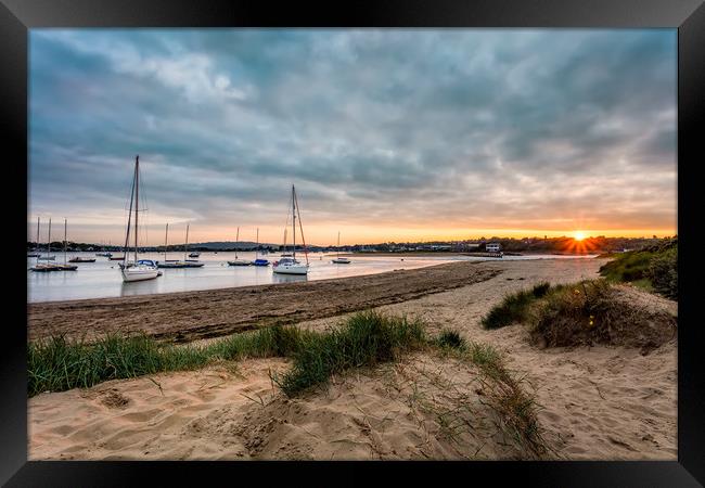 Bembridge Sand Dune Sunset Framed Print by Wight Landscapes