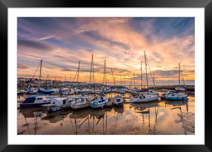 Ryde Harbour Sunset Isle Of Wight Framed Mounted Print by Wight Landscapes