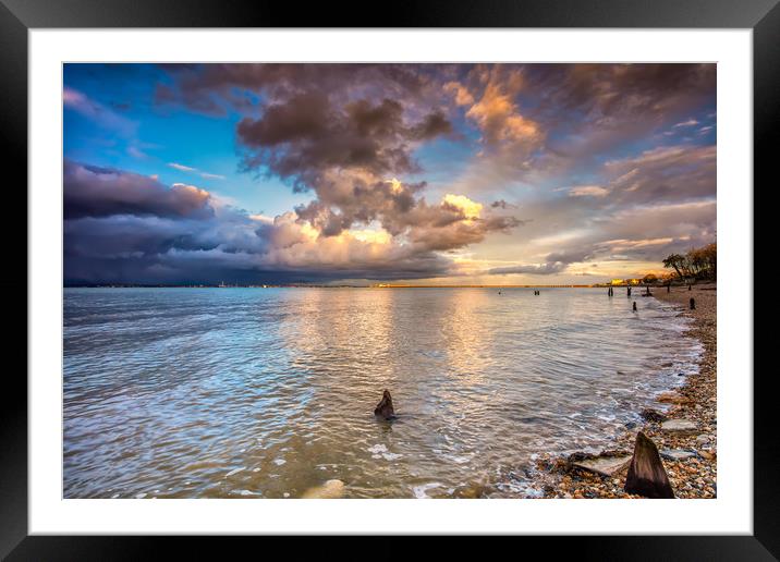 Western Beach Sunset Ryde Framed Mounted Print by Wight Landscapes