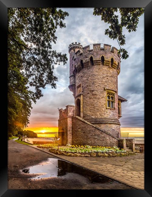 Appley Tower Sunset Ryde IOW Framed Print by Wight Landscapes