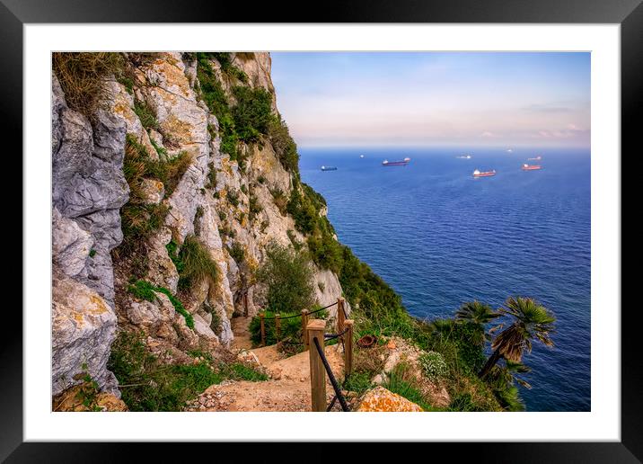 Mediterranean Steps Gibraltar Framed Mounted Print by Wight Landscapes