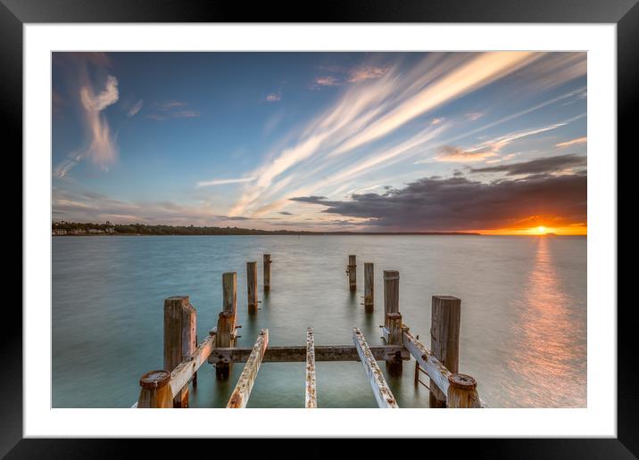 Sunset On Ryde Pier Framed Mounted Print by Wight Landscapes