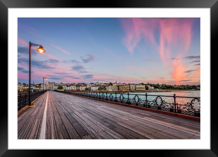 Sunset Afterglow At Ryde Pier Framed Mounted Print by Wight Landscapes
