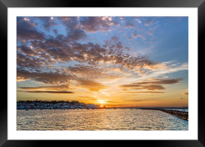 Cowes Week Sunset Framed Mounted Print by Wight Landscapes