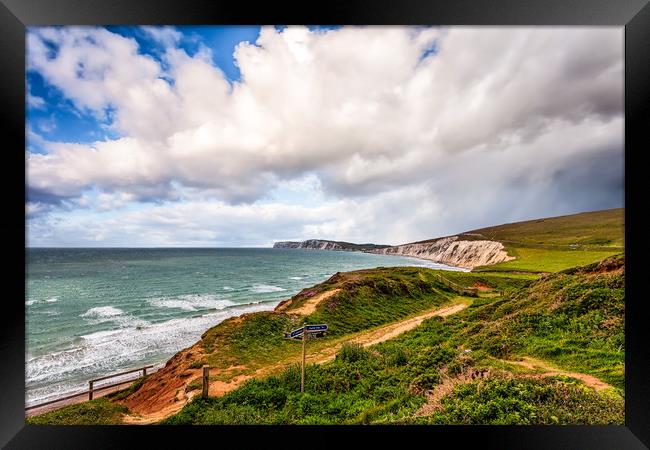 Coastal Path Compton Bay Framed Print by Wight Landscapes