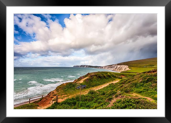Coastal Path Compton Bay Framed Mounted Print by Wight Landscapes