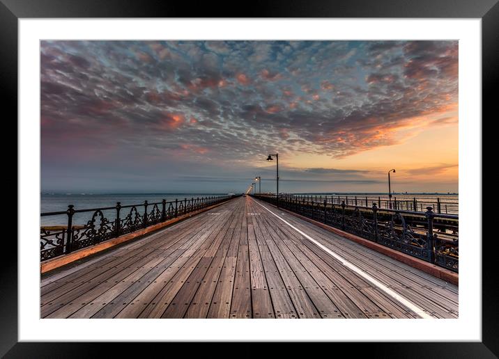Sunrise On Ryde Pier Framed Mounted Print by Wight Landscapes
