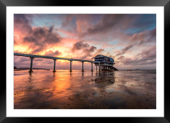 Sunset At The Lifeboat Station Framed Mounted Print by Wight Landscapes