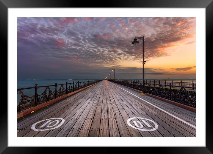 10-01 At Ryde Pier Framed Mounted Print by Wight Landscapes