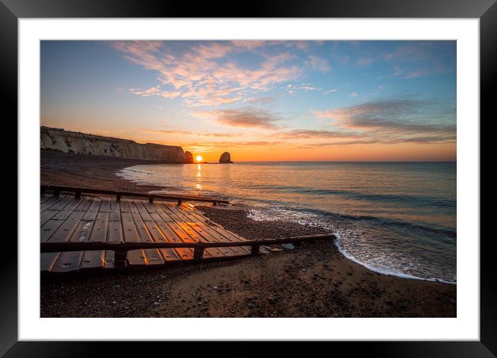 Sunrise At The Lifeboat Slipway Framed Mounted Print by Wight Landscapes