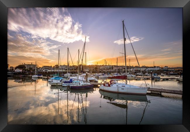 Ryde Harbour Sunset Framed Print by Wight Landscapes