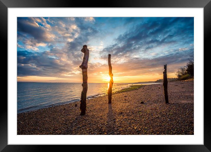 Woodside Bay Sunrise Framed Mounted Print by Wight Landscapes