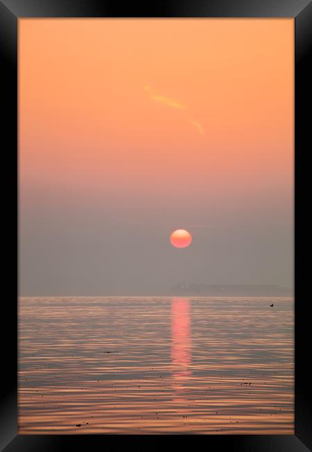 Solent Pastel Sunrise Framed Print by Wight Landscapes