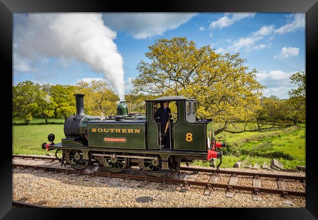 A1X TERRIER CLASS 0-6-0T NO.W8 FRESHWATER Framed Print by Wight Landscapes