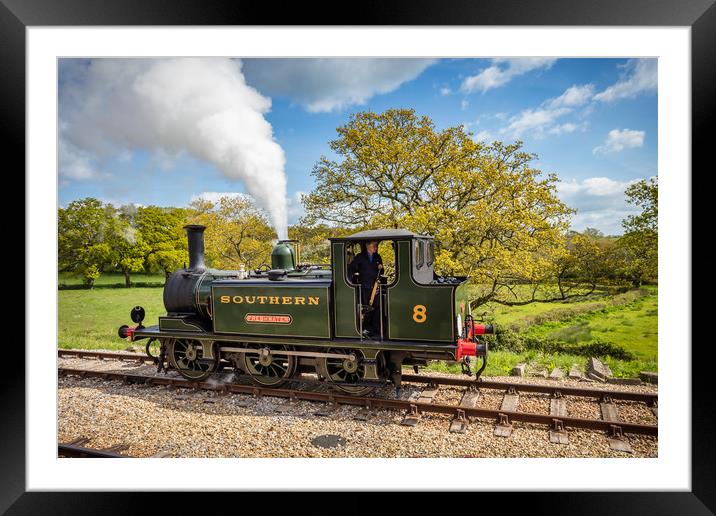 A1X TERRIER CLASS 0-6-0T NO.W8 FRESHWATER Framed Mounted Print by Wight Landscapes