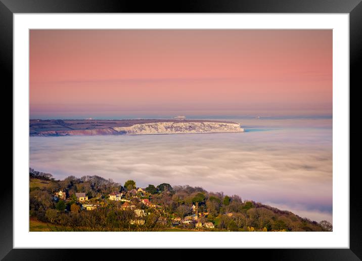 Fog Over The Bay Framed Mounted Print by Wight Landscapes