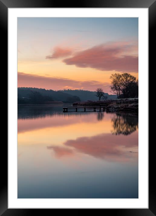 Dawn At The Old Millpond Framed Mounted Print by Wight Landscapes