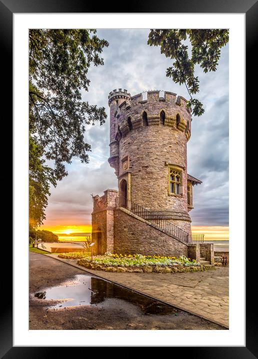 Appley Tower Sunset Ryde Isle Of Wight Framed Mounted Print by Wight Landscapes