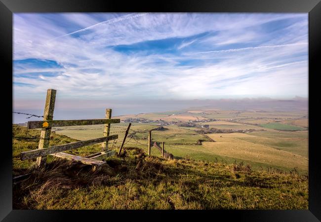 St Catherines Down Framed Print by Wight Landscapes