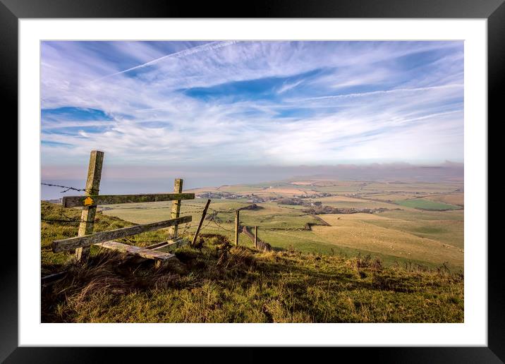 St Catherines Down Framed Mounted Print by Wight Landscapes