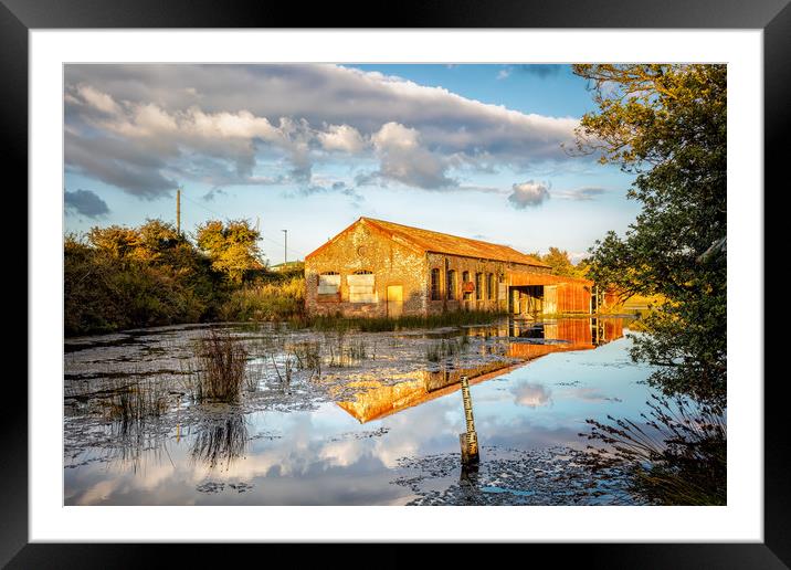 Bembridge Lagoons Boatshed Framed Mounted Print by Wight Landscapes