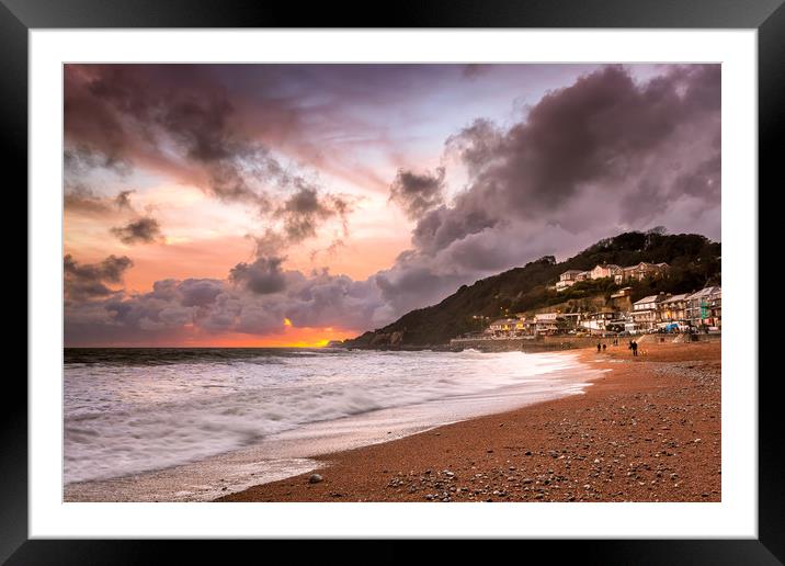 Ventnor Beach Sunset Framed Mounted Print by Wight Landscapes