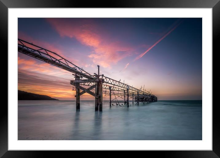 Totland Pier Sunset Isle Of Wight Framed Mounted Print by Wight Landscapes