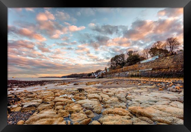 Sunset At Seaview Isle Of Wight Framed Print by Wight Landscapes