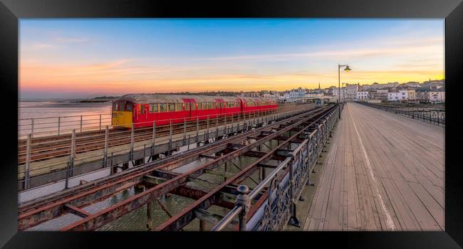 Island Line Train Sunset Isle Of Wight Framed Print by Wight Landscapes