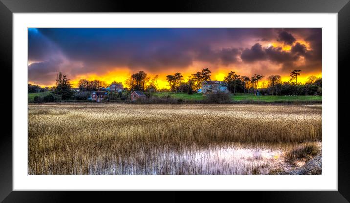 Yarmouth Salt Marsh Sunset Framed Mounted Print by Wight Landscapes