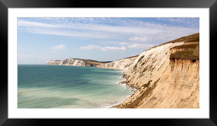 Freshwater Cliffs Isle Of Wight Framed Mounted Print by Wight Landscapes