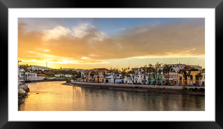 Sunset Over The Rio Galao Tavira Portugal Framed Mounted Print by Wight Landscapes